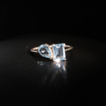 Orijinal Blue Topaz Taşı 925 Ayar Gümüş Tasarımlı Bayan Yüzük - Görsel 5