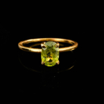 Zebercet (Peridot) Taşı 925 Ayar Gümüş Gold Kaplama Bayan Yüzük - Görsel 4