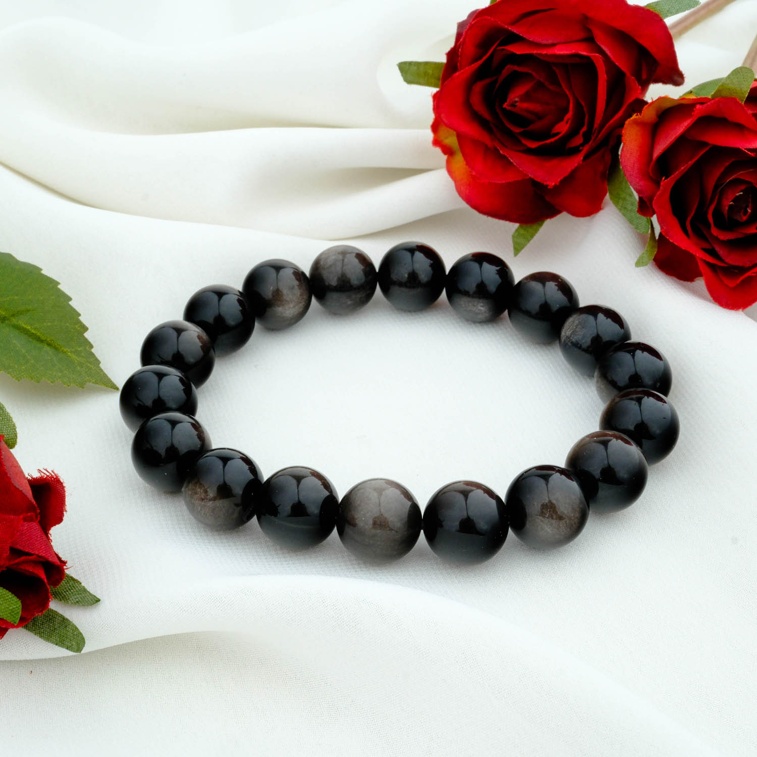 konya-dogaltas-evi-obsidyen-bileklik-2-0.jpg 5A+Kalite Orijinal Silver Obsidyen Doğal Taş Bileklik (12mm) - Görsel 1