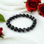 5A+Kalite Orijinal Silver Obsidyen Doğal Taş Bileklik (10mm)