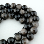 Silver Obsidyen Doğal Taş Dizi (8mm) - Görsel 3