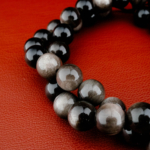 Silver Obsidyen Doğal Taş Dizi (8mm) - Görsel 6