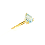 Blue Topaz Taşı 925 Ayar Gümüş Gold Kaplama Bayan Yüzük - Görsel 6