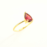 Garnet (Lal) Taşı 925 Ayar Gümüş Gold Kaplama Bayan Yüzük - Görsel 6