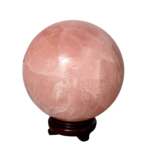 Büyük Boy Madagaskar Pembe Kuvars Doğal Taş Standlı Küre - Görsel 2