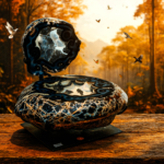 Özel Koleksiyonluk Meksika Agate Taşı Metal Stantlı Sandık