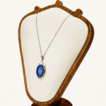 El Yapımı Lapis Lazuli Taşı 925 Ayar Gümüş Erkek / Kadın (Unisex) Kolye - Görsel 5