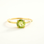 Zebercet (Peridot) Taşı 925 Ayar Gümüş Gold Kaplama Bayan Yüzük - Görsel 5
