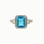 Swiss Blue Topaz Taşı 925 Ayar Gümüş Tasarım Kadın Yüzük - Görsel 2