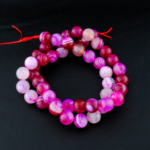 Madagaskar Pembe Akik Doğal Taş Dizi (10mm) - Görsel 5