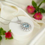 Blue Topaz Doğal Taş Gümüş Bayan Kolye (6,65ct)