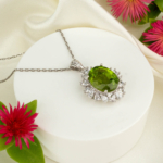 Zebercet Doğal Taş Gümüş Bayan Kolye (5,68ct)