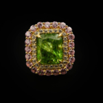 Özel Tasarım Zebercet, Pembe Mozanite (Laboruvar İşlemli) ve Swarovski Taşı 925 Ayar Gümüş Tasarım Gold Kadın Yüzük - Görsel 2