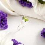 Zebercet (Peridot) Taşı 925 Ayar Gümüş Bayan Yüzük