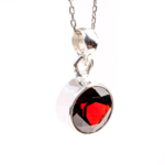 Garnet (Lal) Doğal Taş Gümüş Bayan Kolye - Görsel 3