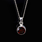Garnet (Lal) Doğal Taş Gümüş Bayan Kolye - Görsel 5