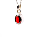 Garnet (Lal) Doğal Taş Gümüş Bayan Kolye - Görsel 3