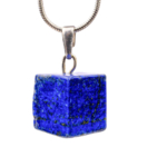 Lapis Lazuli Doğal Taş Metal Kolye - Görsel 3