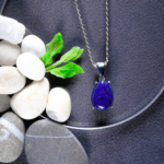 Lapis Lazuli Doğal Taş Gümüş Bayan Kolye