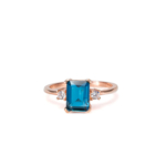 London Blue Topaz Doğal Taş Gümüş Bayan Yüzük - Görsel 2