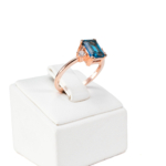 London Blue Topaz Doğal Taş Gümüş Bayan Yüzük - Görsel 4