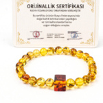 Orijinal Sertifikalı Yetişkin Kehribar Bileklik (8-9mm) - Görsel 4