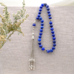 Orijinal Lapis Lazuli Doğal Taş 33 Metal Tesbih (8mm)
