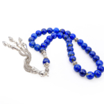 Orijinal Lapis Lazuli Doğal Taş 33 Metal Tesbih (8mm) - Görsel 4