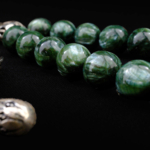 Orijinal Seraphinite (Serafinit) Doğal Taş 33lü Gümüş Tesbih (8mm) - Görsel 6