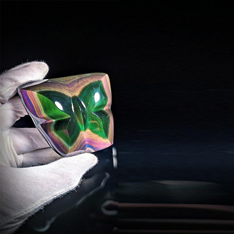 Rainbow Obsidyen Doğal Taş Ham Parça
