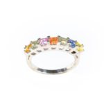 Rainbow Safir Kristali 7 Taş Gümüş Bayan Yüzük - Görsel 2