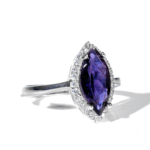 Safir Doğal Taş Gümüş Bayan Yüzük (4ct) - Görsel 2