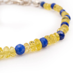 Orijinal Natural Sarı Safir Lapis Lazuli Doğal Taş Gümüş Bileklik - Görsel 2