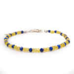 Orijinal Natural Sarı Safir Lapis Lazuli Doğal Taş Gümüş Bileklik - Görsel 4