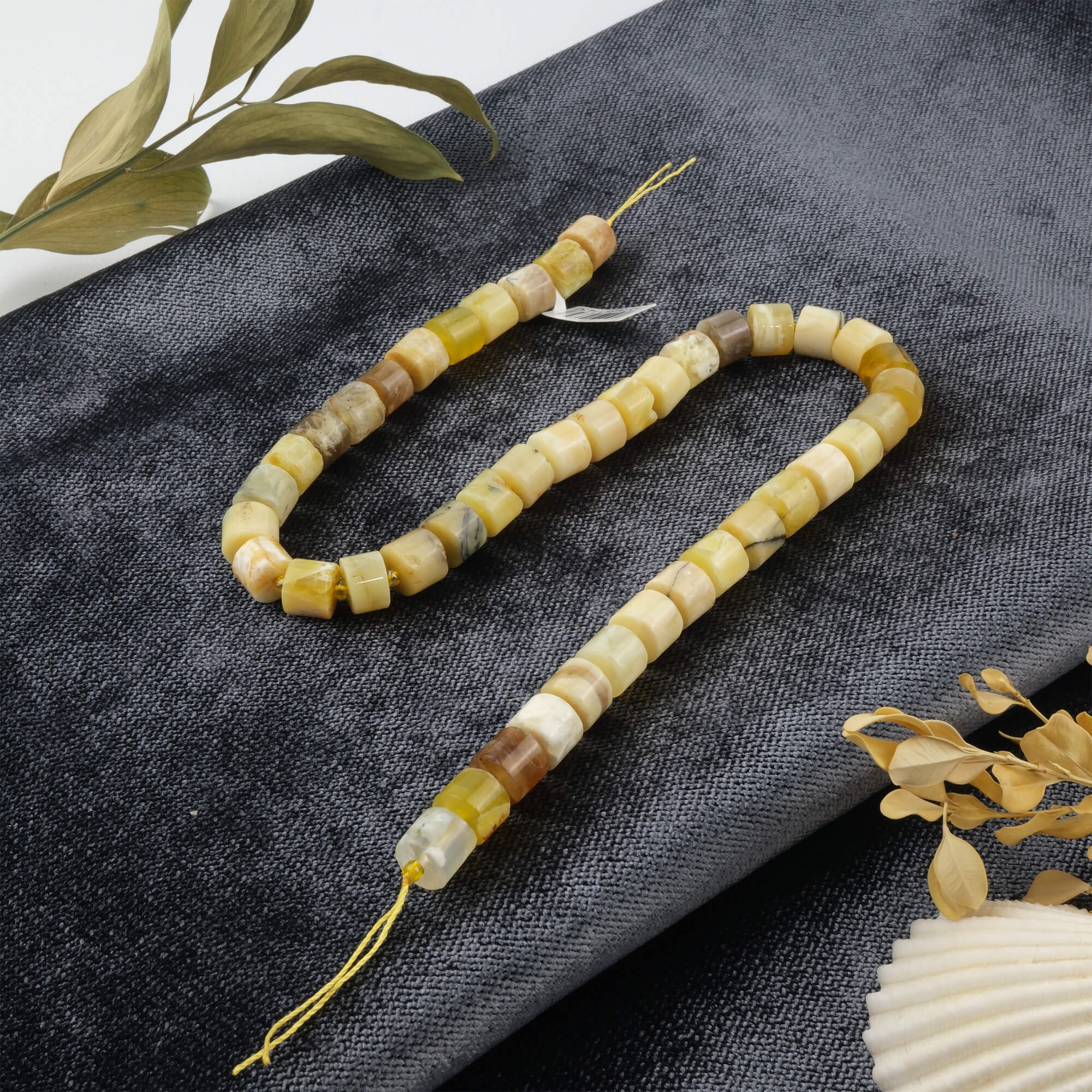 silindir-arasi-boncuklu-sari-opal-dizi-dogal-tas-dizi-safir-tas-evi- (1) toptan doğal taş dizi sarı opal silindir arası boncuklu profesyonel dizim için doğal taş