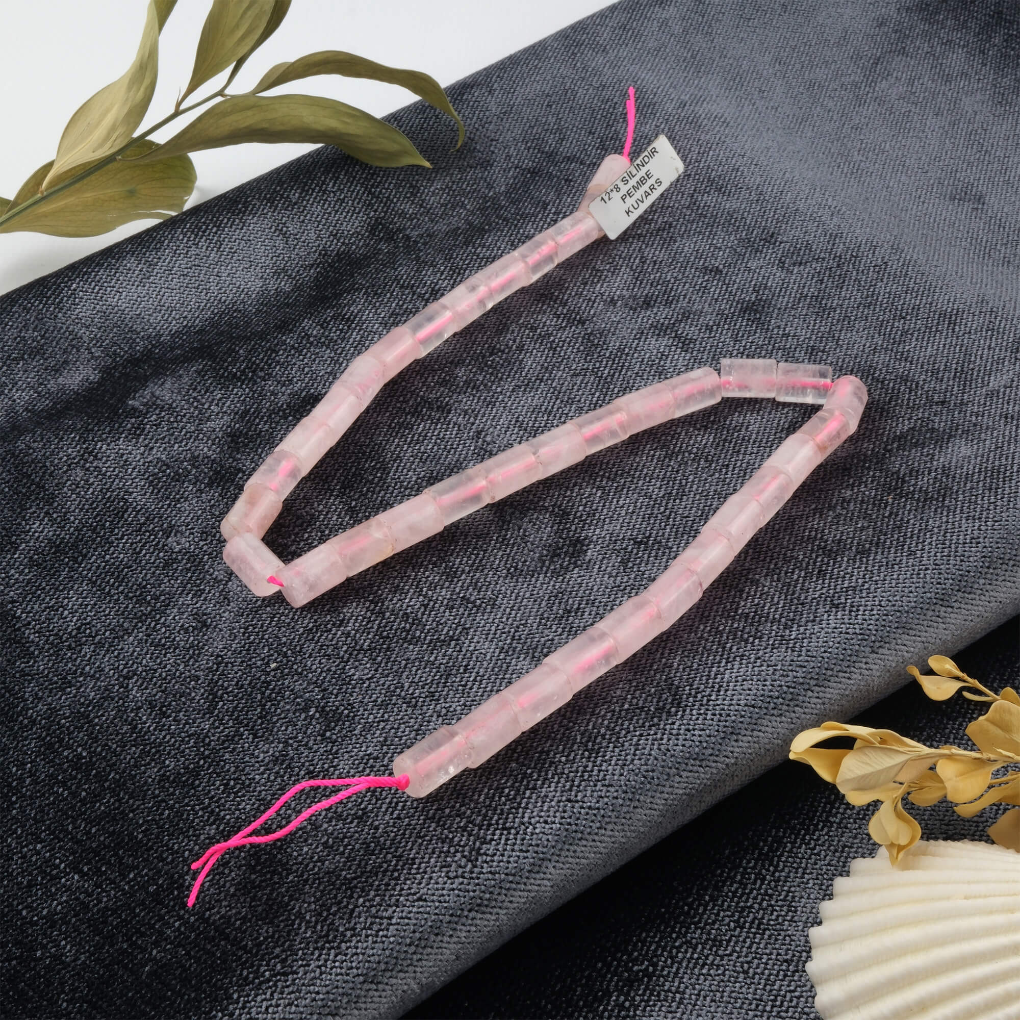silindir-pembe-kuvars-dizi-dogal-tas-dizi-12x8mm-safir-tas-evi- (1) toptan doğal taş dizi pembe kuvars 12x8mm silindir kesim profesyonel dizim için doğal taş