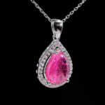 Yakut Doğal Taş Gümüş Bayan Kolye (7ct) - Görsel 5