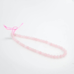 Smooth round cut original Madagascar rose quartz natural stone strand in 8mm size prepared for jewelry design.