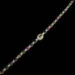 Orijinal Renkli Turmalin Doğal Taş 925 Ayar Gümüş Tasarım Bayan Bileklik (17,5cm) - Görsel 4