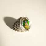 Orijinal Siyah Opal Taşı 925 Ayar Gümüş El İşçiliği Yüzük (8,72ct) - Görsel 4