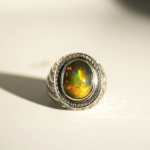 Orijinal Siyah Opal Taşı 925 Ayar Gümüş El İşçiliği Yüzük (8,72ct) - Görsel 2