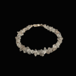 Silver bracelet designed with raw clear Herkimer diamond natural stones.