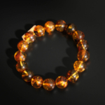 Pulsera de diseño para adulto adornada con cuentas de 12-13mm de gema de ámbar báltico natural original.
