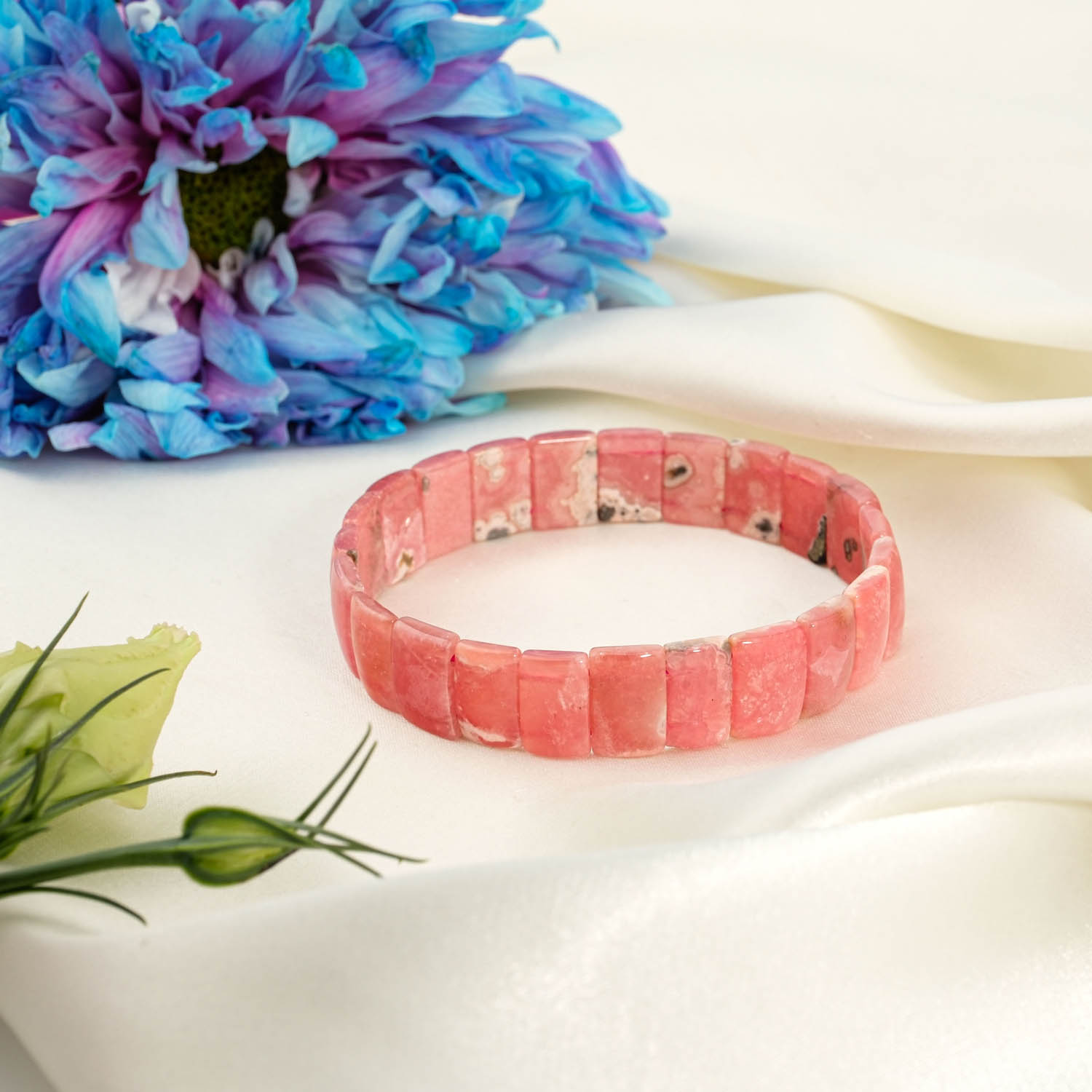 5a-kalite-rodokrosit-dogal-tas-rolex-bileklik 5A+ kalite orijinal pembe rodokrosit doğal taş Rolex dilim kesim lüks bileklik.