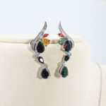 A 925 sterling silver women's jewelry set featuring natural black opal and sapphire gemstones with a 45+5cm necklace and 17+3cm bracelet.