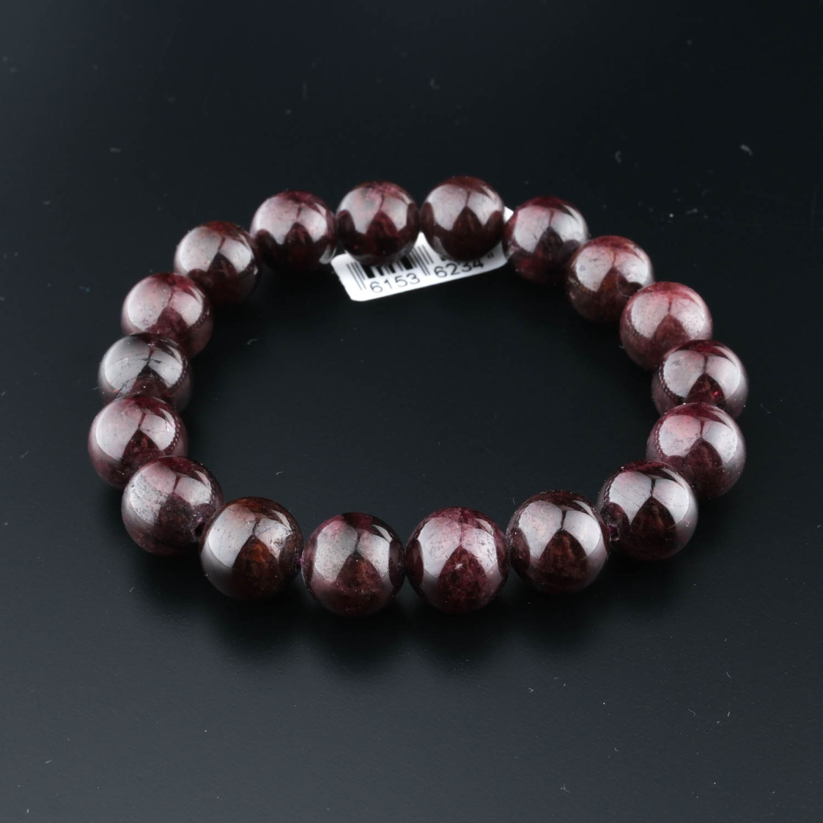 11-12mm large bead dark burgundy original garnet natural stone bracelet.