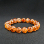 Bracelet mixte en perles rondes de 10-11 mm de citrine naturelle jaune de qualité supérieure 5A+.