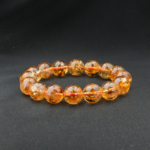Bracelet mixte en grosses perles rondes de 13-14 mm de citrine naturelle dorée de qualité supérieure 6A+.