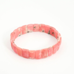 Bracelet de luxe en rhodochrosite rose naturelle de qualité 5A+ avec maillons polis style Rolex.