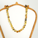 Collier de dentition pour bébé en véritable ambre de la Baltique jaune citron et miel certifié (6-8 g).